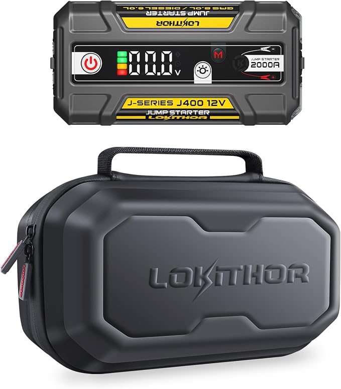LOKITHOR J400Y 2000A Jump Starter 12V Car Battery Booster Pack and J-Series Bag EVA Protection Case for J400/J401/J401X/J402 Lokithor Jump Starter