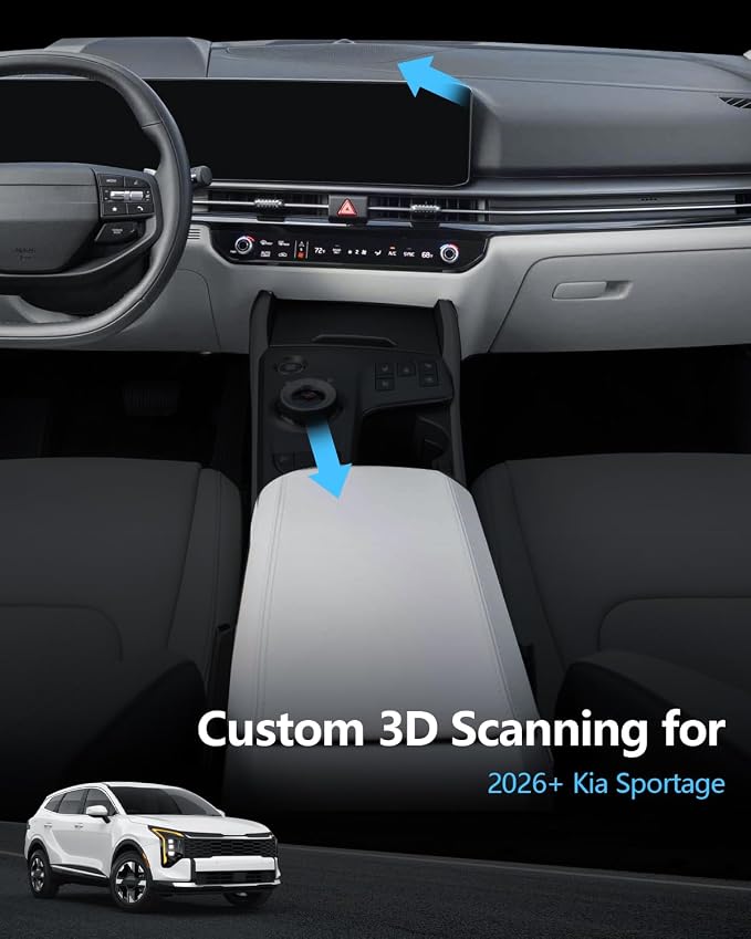 SKTU 2Pack 2026 Sportage Center Console Organizer for 2026+ Kia Sportage (LX/EX/X-Line/SX/SX Prestige/X-Pro Prestige) Console Tray & Dashboard Organizer Kia Sportage 2026 Accessories ABS Insert Tray
