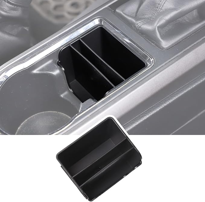 Gearbox Water Cup Holder Compartmental Storage Box, Car Card Storage Box for Toyota Tacoma 2016-2023, 1 PCS