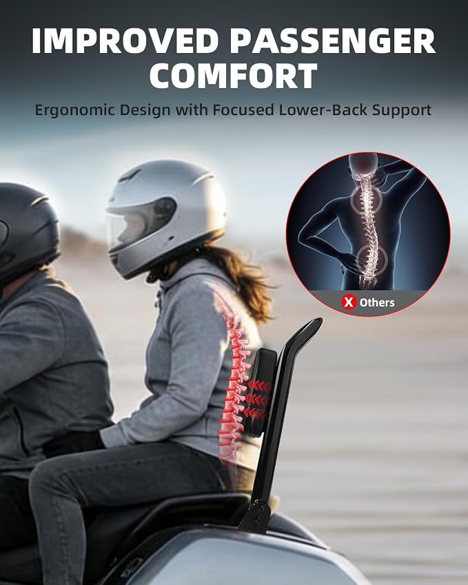26 Inch Detachable Sissy Bar Backrest Quick Release Spilt Sissy Bar Fit for Harley Davidson Touring Street Glide Road Glide Road King Electra Glide 2009-2026