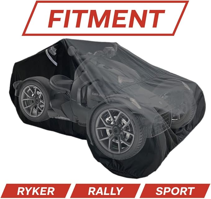 Dowco Guardian WeatherAll Plus Can-Am Ryker Cover | Black | All Season Indoor/Outdoor professional Grade, Waterproof, UV Protection, Heat Safe, Breathable, Reflective Moisture vent. Storage bag