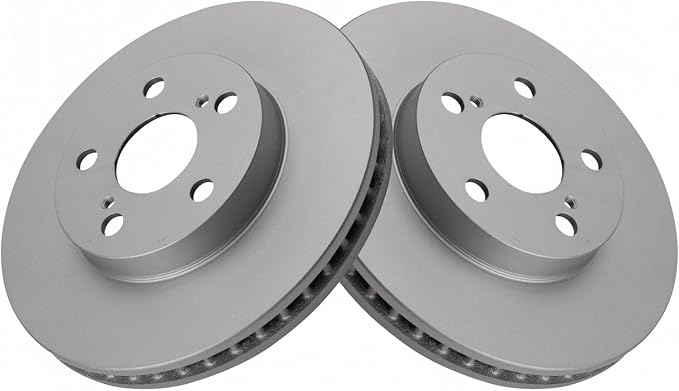 TRQ Front Brake Rotor Set G Coated Vented Compatible with 2011-2017 Lexus CT200h 2010-2015 Toyota Prius 2012-2015 Prius Plug-In
