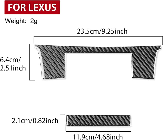 Soft Carbon Fiber Car Interior Center Lower Ring 2/Piece Decorative Sticker for Lexus RC300 350 200T 15-24 Carbon Fiber Interior Accessories