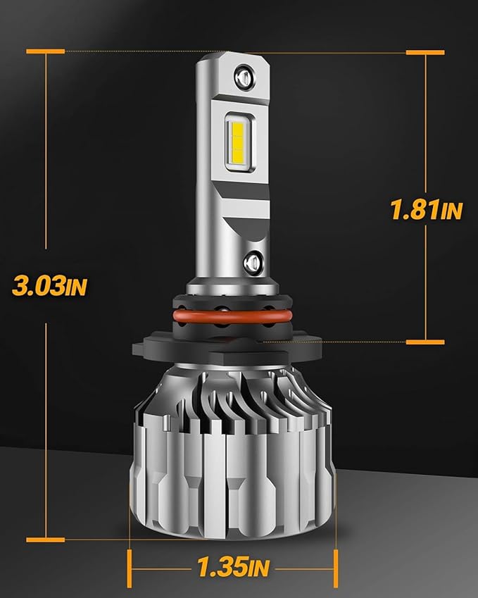 SEALIGHT 9012/Hir2 Bulbs 66000 LM Ultra-Bright 6500K White, S6 9012 Light Bulbs, Real 1:1 Size for Vehicle, Hir2 Fog Lights 80,000hrs+ Lifespan, CANbus-Ready Plug and Play, IP68, Pack of 2