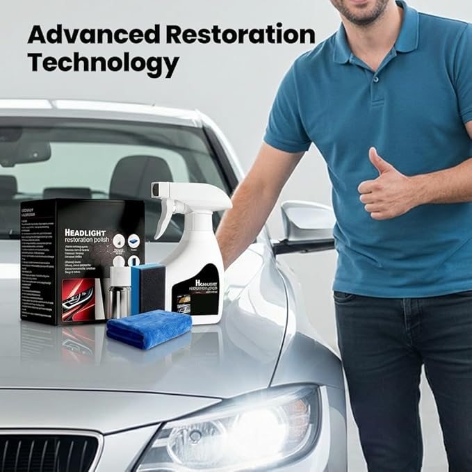 Headlight Restoration Kit, 2026 New Headlight Cleaning and Polishing Spray, Multifunctional Headlight Oxidation Remover Spray for Vehicle Maintenance (1 Set)
