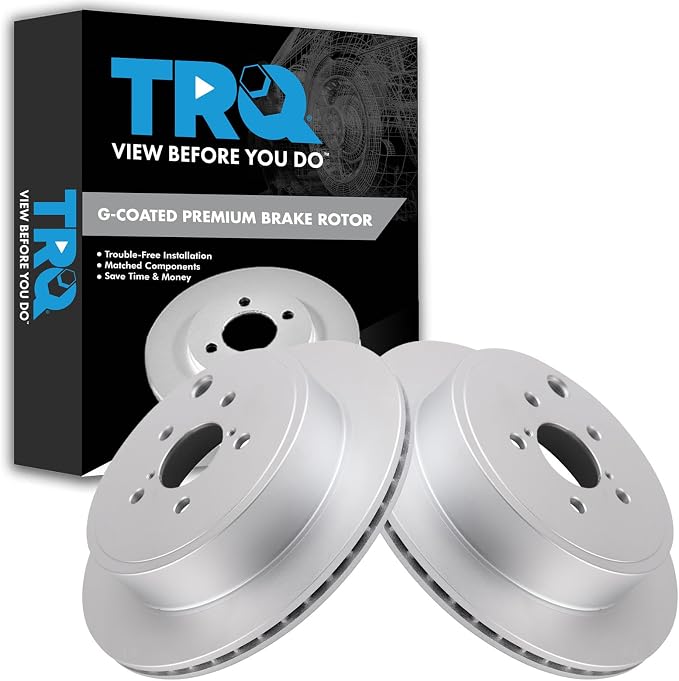 TRQ Rear Brake Rotor Set Coated Compatible with 10-14 Subaru Legacy 3.6R 2.5GT 10-14 Subaru Outback 3.6R 17-20 BRZ with 290 mm Diameter Rear Rotors