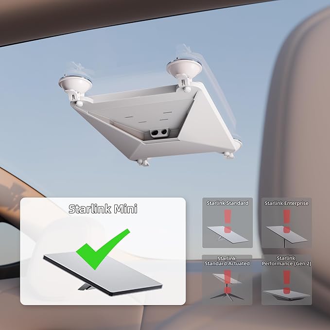 DAIERTEK Starlink Mini Protective Cover, Starlink Mini Dash Mount, Waterproof, for Rv, Car, White