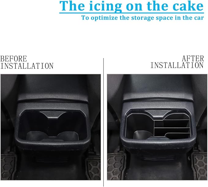 CHEAYAR Rear armrest Box Cup Holder Inserts,for Toyota Tacoma 2016-2020,Car,Shifter Storage Box Interior Accessories 1 pcs，Storage Travel Documen - with Multi-Pocket