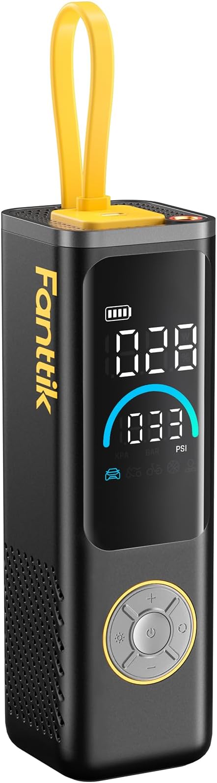Fanttik X9 APEX Portable Air Compressor for Car Tires, 35s Fast Inflation, 150PSI Cordless Tire Inflator with Light and Power Bank, Suitable for SUV, Sedan, Motorcycle, Bike, Ball,Black