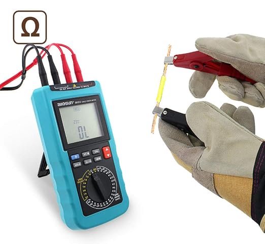 allsun Digital Electric Cable Resistance Tester Cable Wire Length Meter Ohm Resistance Meter Up to 30KM/100000 ft Measured in m㎡(NOT AWG)