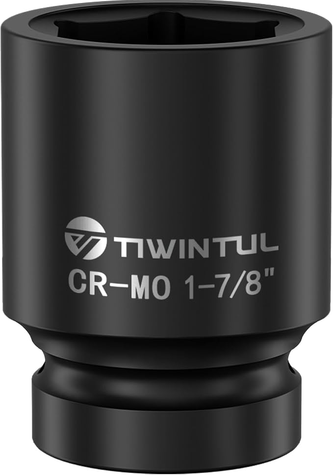 1-7/8" Impact Socket 1 Inch Drive for for Truck Axle Nuts, CR-MO | 6 Point Design Large Impact Socket, ANSI Certified, Heavy Duty Socket 1 Inch Drive , Hub Removal & Mining Equipment Repair