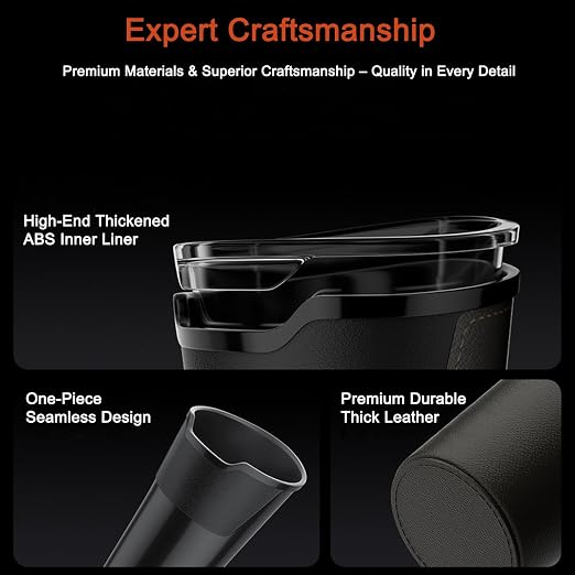 Leakproof Car Trash Can with Removable Liner, Mini Waterproof Car Trash Bin for SUV Truck, Small Auto Garbage Can for Vehicle, Home & Office, Multipurpose, Easy to Clean (Black)