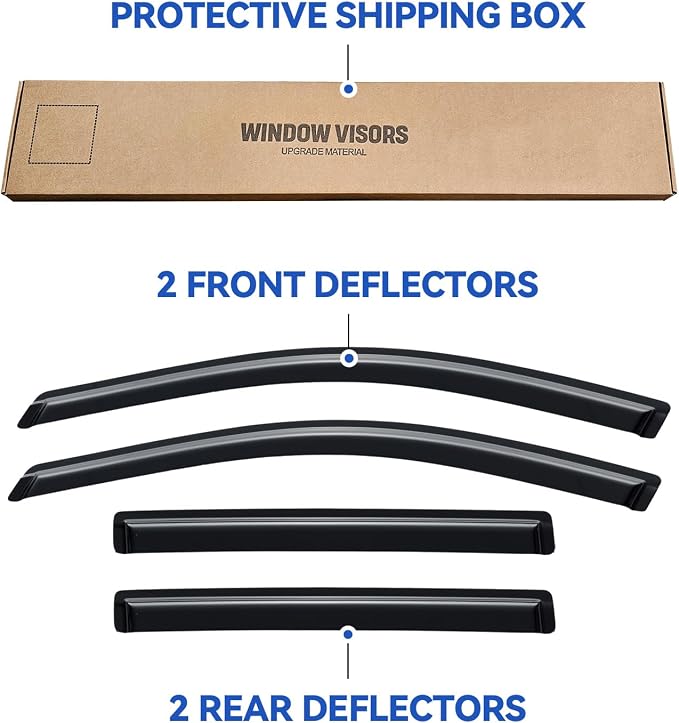 Window Visors Rain Guards for 2010 2011 2012 2013 2014 Subaru Outback, Out-Channel Window Vent Wind Deflectors Visors Shades for 10 11 12 13 14 Subaru Outback