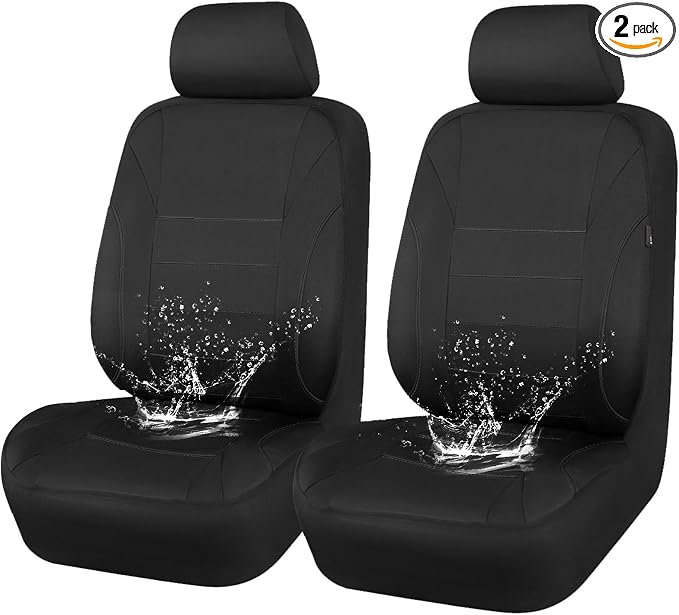 CAR PASS Neoprene EVA Waterproof car seat Covers Front Seats Only, Universal fit for SUV Vehicles Automotive with 5mm Composite EVA Inside,Airbag Compatible (Two Seats, Black and Black)