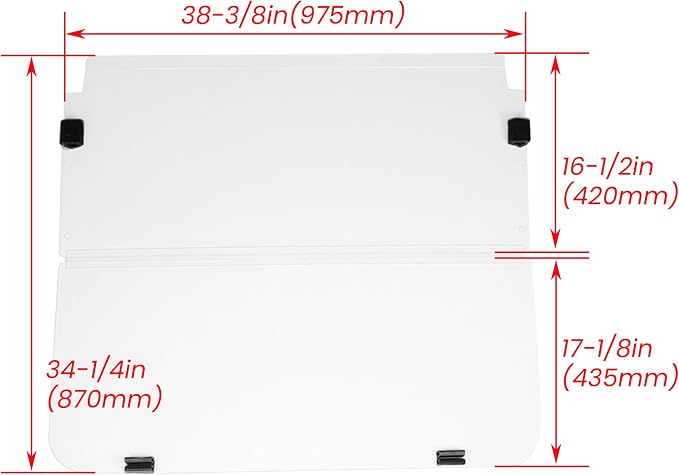 ECOTRIC Folding Down Clear Windshield for 2003-2006 Yamaha G22 Models Gas | or Electric Golf Cart