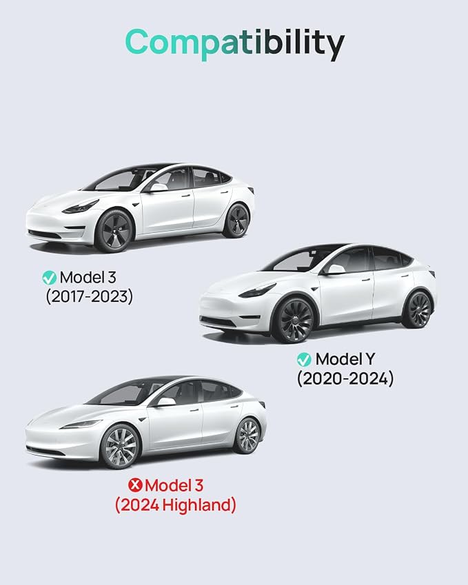 HALOBLK Center Console Organizer Tray, Two-Tier Removable Design Compatible with Tesla Model 3 (2021-2023) Model Y (2021-2024)