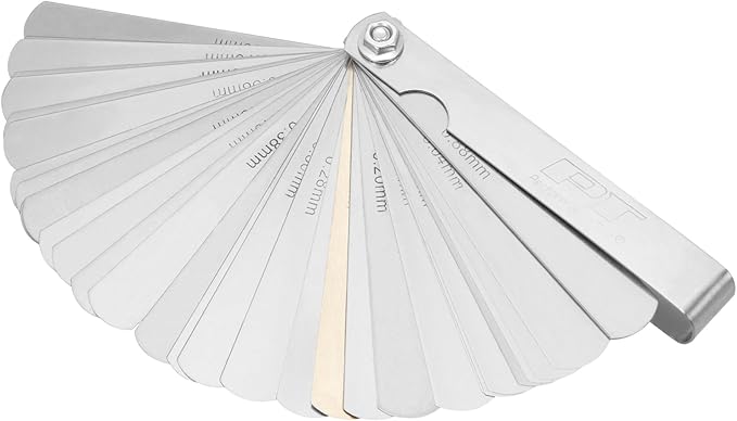 Performance Tool W125C: 32 Blade Metric and SAE Feeler Gauge Set with .010 Brass Blade for Transistorized Ignitions, 3-1/2 in. Long
