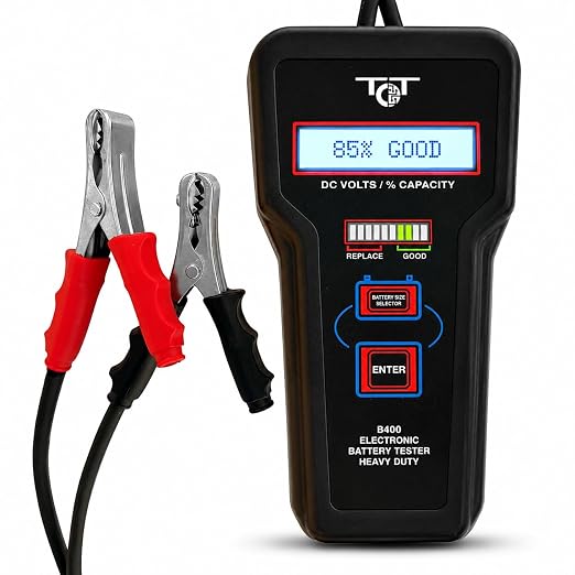 Professional Battery Tester - 12V Automotive Systems, Electronic Load Analyzer - Starter & Alternator Testing, 100–1700 CCA, Digital Voltage Meter, Made in USA, B400 by Tech Professional Service Tools