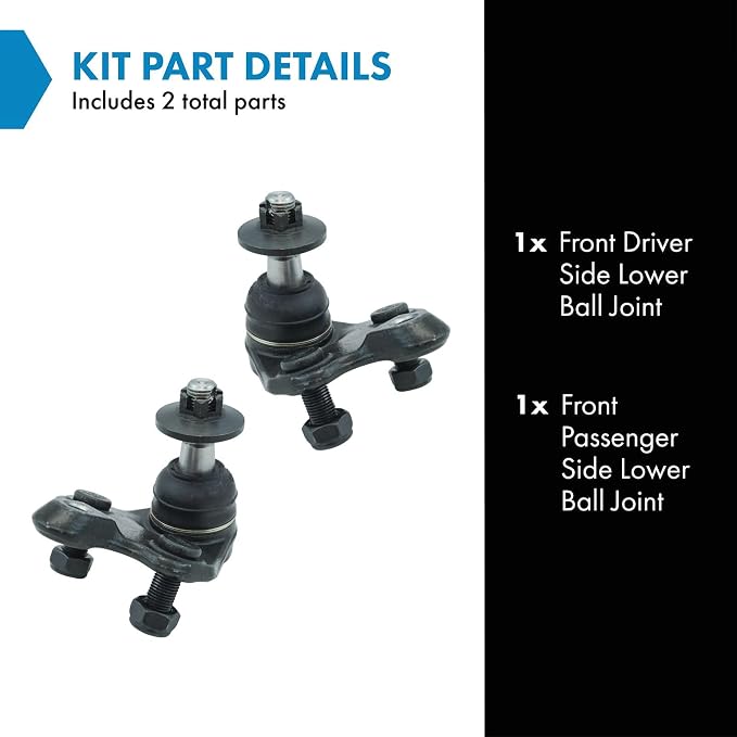 TRQ Front Lower Driver and Passenger Side Ball Joint Set Compatible with 2004-2009 Toyota Prius