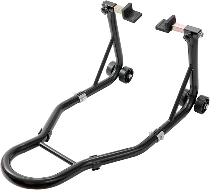 VEVOR Motorcycle Rear Wheel Stand, 850lbs/390kg Load Capacity Lift with U + L Fork Swingarm Spool, Heavy Duty Rear Wheel Stand Motorcycle Lift Jack Stand, for Suzuki Yamaha Honda Kawasaki, Black
