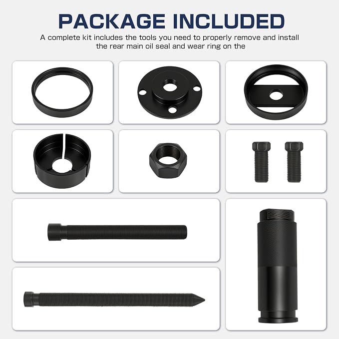 Rear Main Oil Seal Remover Installer Kit Compatible with Ford 3/4 and 1 Ton Trucks 7.3L Diesel Engines 1998-2003 Replacement for 7835