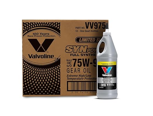 Valvoline SynPower SAE 75W-90 Full Synthetic Gear Oil 1 QT, Case of 12