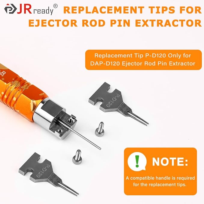 JRready ST5280 2PCS P-D120 Replacement Tips for DAP-D120 Ejector Rod Pin Extractor-Terminal Release Tool Accessories Suit for Molex Micro-Fit 3.0 (MX3.0) Female Terminal
