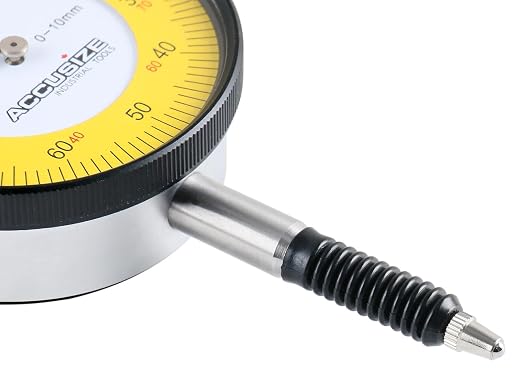 Accusize Industrial Tools 0-1mm x 0.01mm Plain Back IP54 Shockproof Metric Dial Indicator Premium Grade, P900-S002