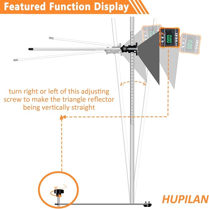 ADAS 5.7in Radar Corner Reflector Target with Stand & Digital Angle Finder | Stand with 0-30cm Scale ADAS Calibration Tool Compatible with Honda Toyota Mazda Kia Ford GM Hyundai Regular Size Vehicle Car