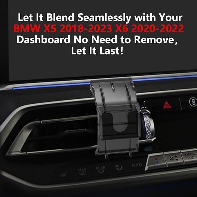 CLEC for BMW X5 2018-2023 X6 2020-2022 Magnetic Wireless Charger Car Phone Holder Mount Custom Fit for BMW X5 2018-2023 X6 2020-2022 15W Fast Charging Car Phone Holder Wireless Charger