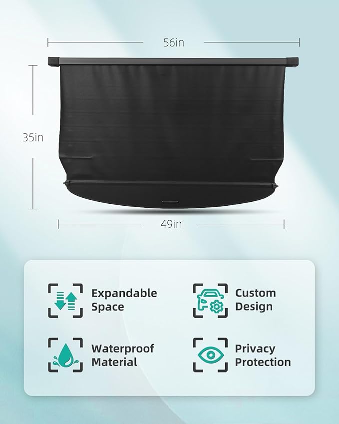 SCITOO Cargo Cover Shade for 2014-2015 Fit for Kia Sorento Accessories Retractable Rear Trunk Anti-Peeping Privacy Security Luggage Shade Cover