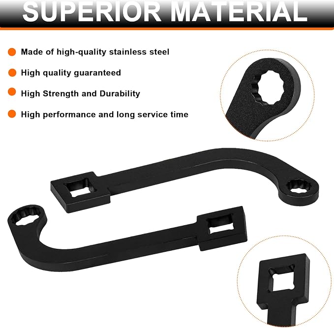 YMT 12MM & 15MM Turbo Charger Bolt Wrench 12-Point Wrench Tool Set Fits for Cummins ISB Turbo Diesel Engines 5.9L 6.7L, Replace for 9866 9866A 9866B