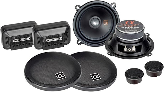 Alphasonik 1 Pair of NS500C Neuron Series 5.25" (360 Watts Max for The Pair) 180 Watts Max Per Component 2-Way Component Speaker Set with 1" Silk Dome Tweeter External Crossover Grilles Included