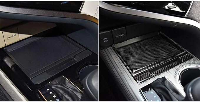 NVCNX Real Premium Carbon Fiber for Toyota Camry Accessories 2018-2024 2019 2020 2021 2022 2023 SE/LE/XSE/XLE/SE Nightshade/L/TRD Gas Hybrid Center Console Organizer Cover Interior Trim Sticker 4PCs