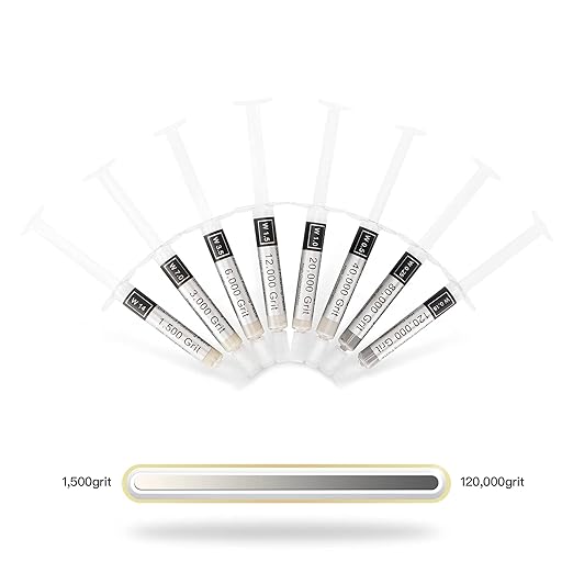 Tryuunion 40 Pcs Diamond Paste Polishing Kit with 32 Grinding Buffing Bits, 8 Oil Based Lapping Compound 1,500- Ultra Fine 120,000 Grit with Box for Metal/Coin/Stone/Jewelry/Ring Polishing