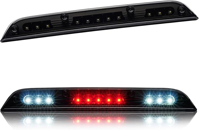 Third 3rd Brake Light LED for 2015-2020 Ford F150, High Mount Rear Brake Lights Assembly for 2017-2020 F250/F350/F450 Super Duty, Waterproof Center Cab Lamp Stop Light (Black)