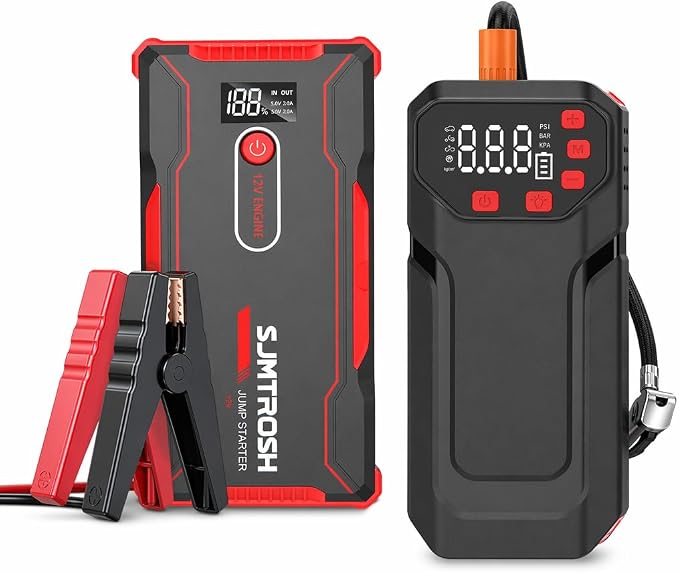Car Battery Jump Starter with Tire Inflator Portable Air Compressor