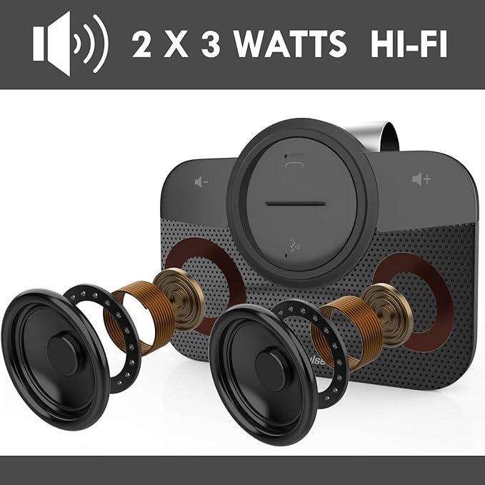 Car Speakerphone B-PRO 2B Hands-Free kit, 6W Hi-Fi Speakers, with Bluetooth Automatic multipoint Cellphone Connection