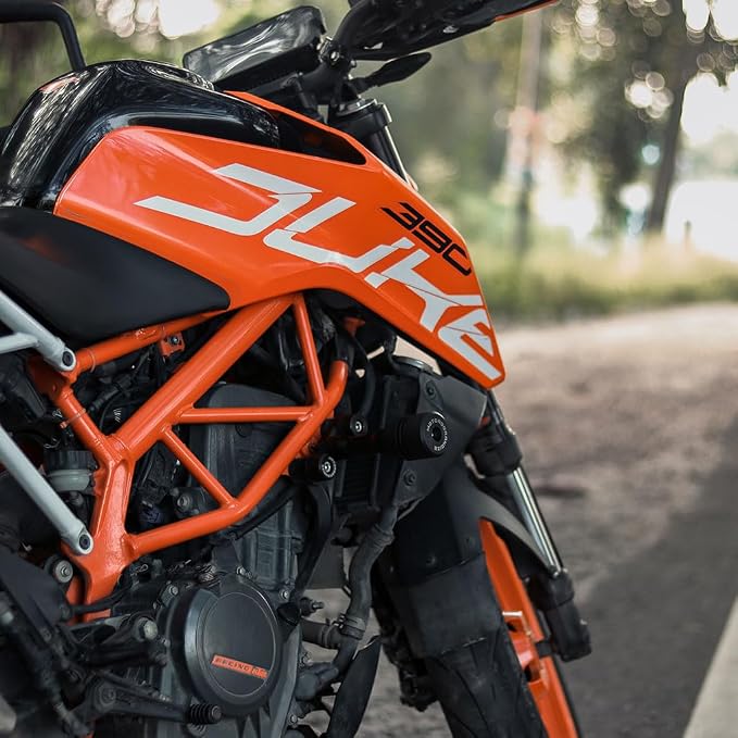 Motoaggrandize Frame Sliders | Crash Protectors for KTM Duke 125 | 200 | 250 | 390 [Gen 1 and Gen 2 only] | Colour: Black