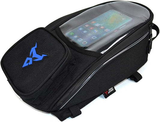 Naysku Motorcycle Tank Bag, 7Inch Touch Screen Motorcycle Bag Fuel Tank Magnetic Bag, Water-Repellent, Large Capacity and Multiple Compartments, for Outdoor Activities