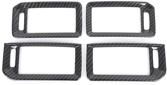 Daeiclru Car Center Console Air Outlet Trim Cover Compatible with Nissan Frontier 2022 2023 2024, ABS Center Console Side Air Outlet AC Vent Protect Cover Frame Accessories (Carbon Fiber Pattern)