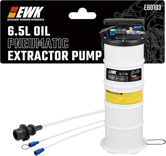EWK 6.5L Pneumatic/Manual Oil Extractor, Oil Change Pump for Automotive Fluids Vacuum Evacuation, Fluid Extractor Pump Tool for DIY Mechanics