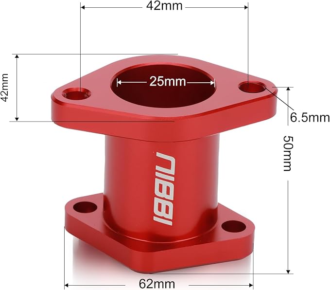 NIBBI PE 24mm Carburetor Kit Fit for Predator 212cc 192cc 224cc Coleman CT200U Engine Mini Bike Go Kart PE24 Carb Performance Part with Air Filter Intake Manifold(Red)