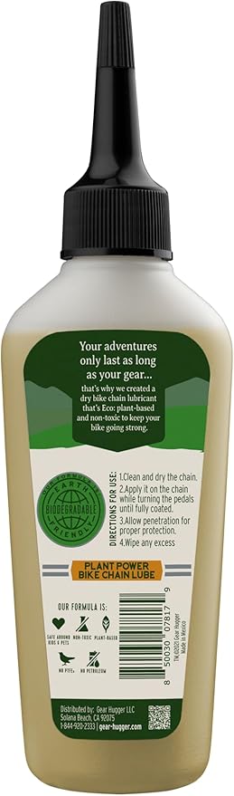 Gear Hugger - Dry Lube and Degreaser - Eco-Friendly & Long-Lasting Bike Chain Cleaner – Plant-Based Bike Lubricant, No Petroleum, No PTFE