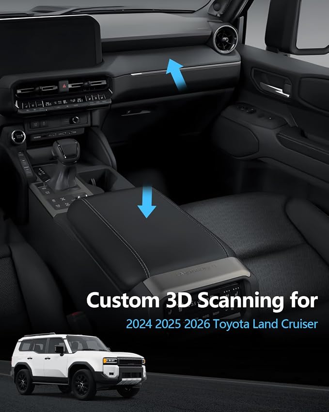 SKTU 2PCS for 2024 2025 2026 2027 Toyota Land Cruiser Center Console Organizer for 2024-2027 Toyota Land Cruiser Co-Pilot Console Tray 2024 2025 2026 2027 Land Cruiser Accessories ABS Console Tray