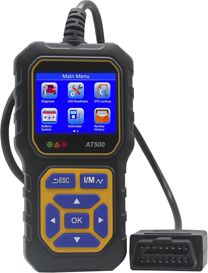 Car OBD2 Scanner Code Reader Engine Fault Code Reader iKiKin AT500 Professional Reader Scanner Diagnostic Tool Check Engine Light Scan Tool for OBD II Protocol Cars Since 1996