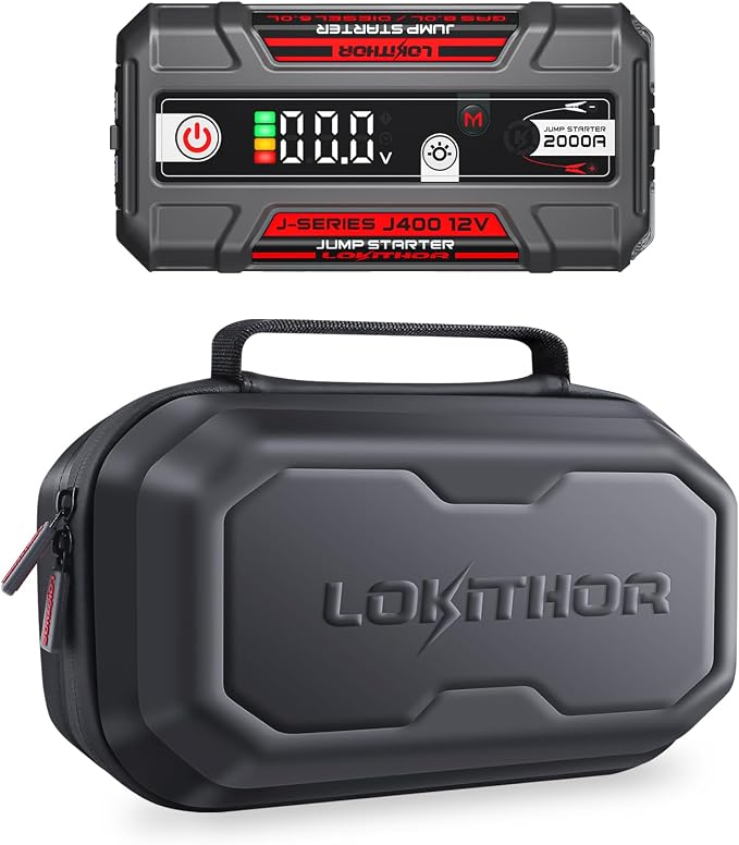 LOKITHOR J400 2000A Jump Starter 12V Car Battery Booster Pack and J-Series Bag EVA Protection Case for J400/J401/J401X/J402 Lokithor Jump Starter