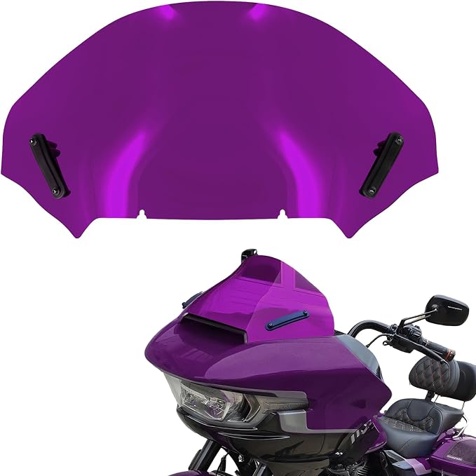 Motorcycle Windshield Windscreen Wind Splitter Fit for Harley Road Glide FLTRXSE 2023-later FLTRX FLTRXSTSE 2024-later for Dual Headlights (Purple)