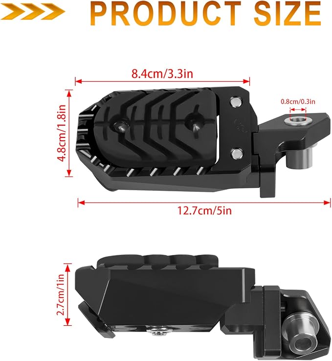 Motorcycle Foot Pegs Footpegs Rest Pedal Replacement for BMW F750GS F850GS R1200GS R1250GS R1300GS Aluminum Footrest Pedals with Built-in Spring (sliver)
