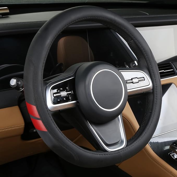 Microfiber Leather Steering Wheel Cover Compatible with Dodge Challenger Charger Durango Avenger Ram